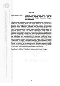 PENGARUH AKTIVITAS WANITA KARIR TERHADAP KEHARMONISAN RUMAH TANGGA RW ...